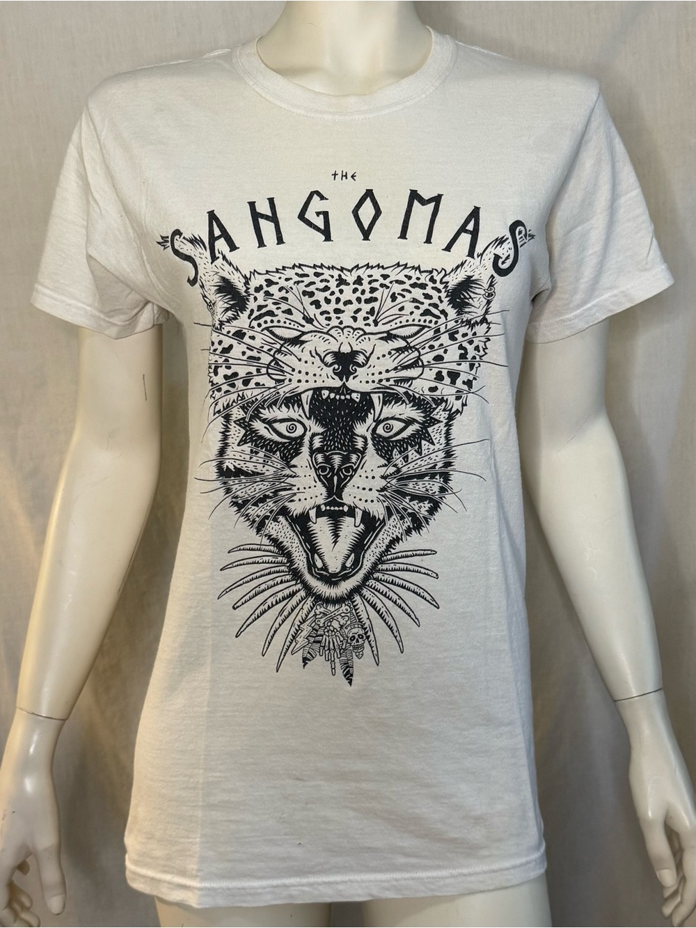 The Sangomas Canadian band short sleeve white shirt size small